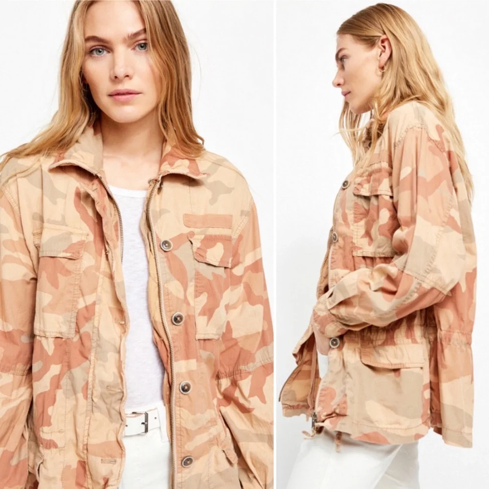 Free People Lead The Way Slouchy Camo Utility Jacket - Picture 3 of 13